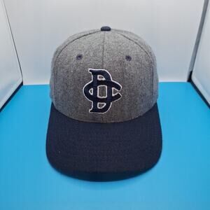 Vintage Dartmouth College Wool Snapback Hat Navy Gray Cap Made In USA M/L